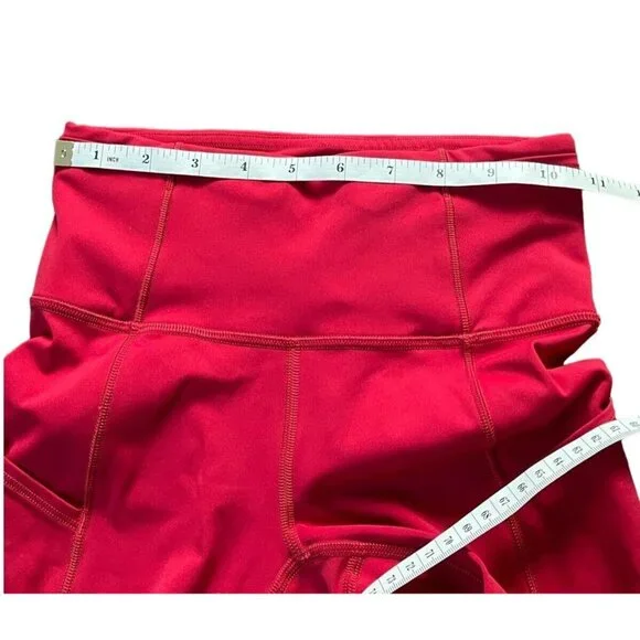 Lululemon Fast Free Crop II 19" Womens High-Waisted Leggings Size 2 W6BCUS Red - Picture 7 of 11